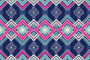 Ethnic geometric colorful pattern. Ethnic geometric square stripes shape seamless pattern. Colorful ethnic pattern use for fabric, textile, home decoration elements, upholstery, wrapping. vector