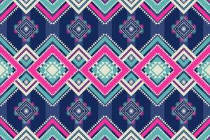 Ethnic geometric colorful pattern. Ethnic geometric square stripes shape seamless pattern. Colorful ethnic pattern use for fabric, textile, home decoration elements, upholstery, wrapping. vector