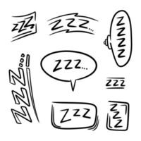 Hand drawn zzz symbol for sleeping, doodle illustration vector