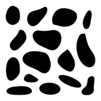 Random organic blobs, Random blots, ink blots, Spot shapes. Splash, spot chart. A drop of liquid, liquid. Pebbles, stone silhouettes. vector