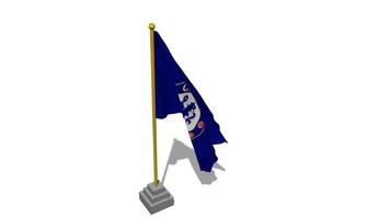 Chelsea Football Club Flag Start Flying in The Wind with Pole Base, 3D Rendering, Luma Matte Selection video