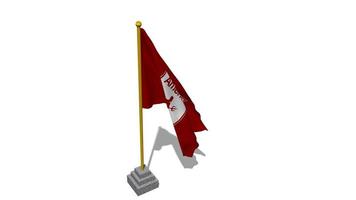America de Cali SA Football Club Flag Start Flying in The Wind with Pole Base, 3D Rendering, Luma Matte Selection video