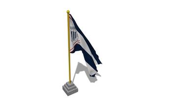 Club Alianza Lima Flag Start Flying in The Wind with Pole Base, 3D Rendering, Luma Matte Selection video