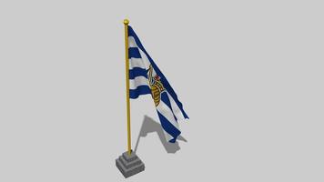 real sociedad futebol clube bandeira começar vôo dentro a vento com pólo base, 3d Renderização, luma fosco seleção video