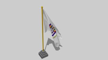 real esportivo clube anderlecht bandeira começar vôo dentro a vento com pólo base, 3d Renderização, luma fosco seleção video