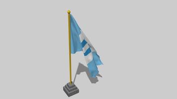 Malmo Fotbollforening, Malmo FF Flag Start Flying in The Wind with Pole Base, 3D Rendering, Luma Matte Selection video