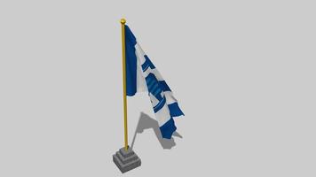Koninklijke Racing Club Genk, KRC Genk Flag Start Flying in The Wind with Pole Base, 3D Rendering, Luma Matte Selection video
