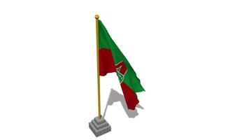 FC Lokomotiv Moscow Flag Start Flying in The Wind with Pole Base, 3D Rendering, Luma Matte Selection video