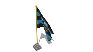 kawasaki frontale Football club drapeau début en volant dans le vent avec pôle base, 3d le rendu, luma mat sélection video