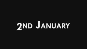 2nd January Text Cool and Modern Animation Intro Outro, Colorful Month Date Day Name, Schedule, History video