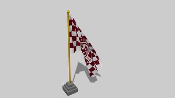 Alabama Faisaly ksa fútbol americano club bandera comienzo volador en el viento con polo base, 3d representación, luma mate selección video