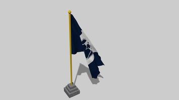 Club de Futbol Monterrey, Rayados Flag Start Flying in The Wind with Pole Base, 3D Rendering, Luma Matte Selection video