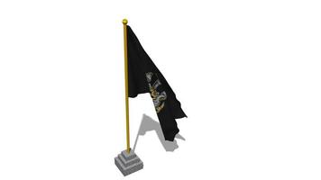 Newcastle United Football Club Flag Start Flying in The Wind with Pole Base, 3D Rendering, Luma Matte Selection video