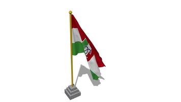 Once Caldas SA Football Flag Start Flying in The Wind with Pole Base, 3D Rendering, Luma Matte Selection video