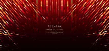 Abstract elegant dark red background with golden glowing effect and bokeh. Template premium award design. vector
