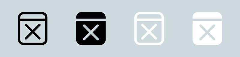Remove icon set in black and white. Delete signs vector illustration.