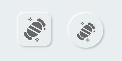 Candy solid icon in neomorphic design style. Lollipop signs vector illustration.