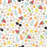 Seamless pattern with summer elements. Flat style vector image.