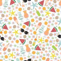 Seamless pattern with summer elements. Flat style vector image.