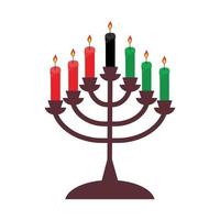 Kwanzaa seven candles in a candlestick. African and African-American culture holiday. vector