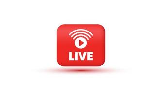 unique 3d realistic live streaming broadcasting livestream trendy icon modern style object symbols illustration isolated on background.jpg vector