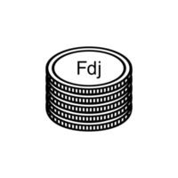 Djibouti Currency Symbol, Djiboutian Franc Icon, DJF Sign. Vector Illustration