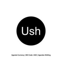 Uganda Currency Symbol, Ugandan Shilling Icon, UGX Sign. Vector Illustration