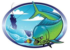 design of mahi mahi fishing vector