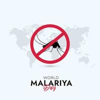 mundo malaria día social medios de comunicación correo, No mosquito No malaria diseño concepto vector