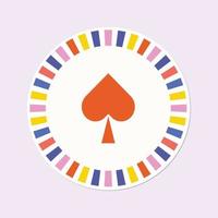 Retro poker gamble shape vector illustration