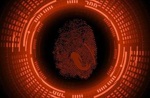 Modern Cybersecurity Technology Background with finger print vector