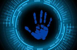 Modern Cybersecurity Technology Background with finger print vector