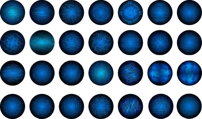 Modern Cybersecurity Technology Icon Pack with Eyes