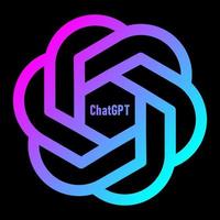 ChatGPT concept. Artificial intelligence chatbot neon logo on black background vector