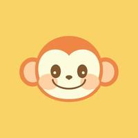 Cute monkey chibi mascot vector cartoon style