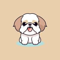 linda perro perrito chibi mascota vector dibujos animados estilo