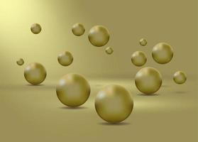 Abstract background with dynamic 3d spheres. Vector illustration of glossy balls.