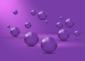 Abstract background with dynamic 3d spheres. Vector illustration of glossy balls.