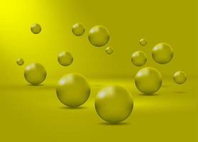 Abstract background with dynamic 3d spheres. Vector illustration of glossy balls.