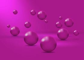 Abstract background with dynamic 3d spheres. Vector illustration of glossy balls.