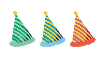 colorful party hat celebration element vector illustration