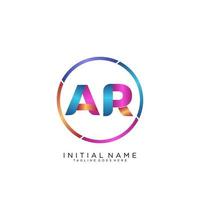 Letter AR  colorfull logo premium elegant template vector