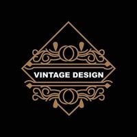 diseño retro vintage, logotipo de adorno vectorial minimalista de lujo, con estilo mandala y batik, ilustración de marca de producto, invitación, banner, moda vector