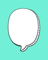 Comic speech bubble 3D doodle outline vector illustration