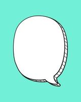 Comic speech bubble 3D doodle outline vector illustration