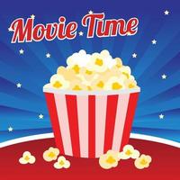 Popcorn Movie Time background Illustration vector