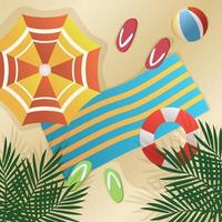 Top view beach summer background Illustration vector