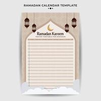 Flat ramadan calendar design template vector
