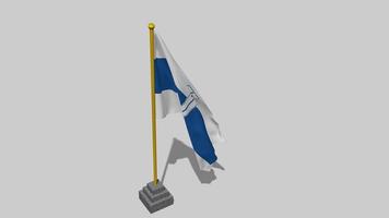Club Deportivo Universidad Catolica, CDUC Flag Start Flying in The Wind with Pole Base, 3D Rendering, Luma Matte Selection video