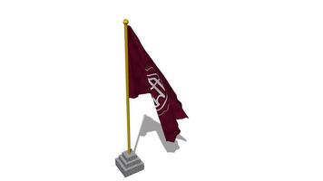 Club Atletico Lanus Flag Start Flying in The Wind with Pole Base, 3D Rendering, Luma Matte Selection video